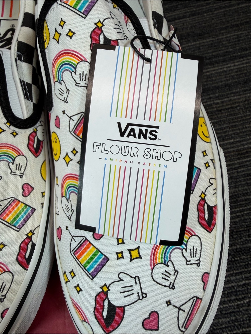 Vans Classic Slip-On (Flour Shop) Icons Checker Board Men’s 8 Women’s 9.5 New - Picture 7 of 11